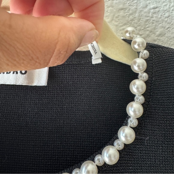 *SOLD* 
Sandro Black Faux Pearl Beaded Sorbonne Cardigan Size Small - Picture 4 of 12